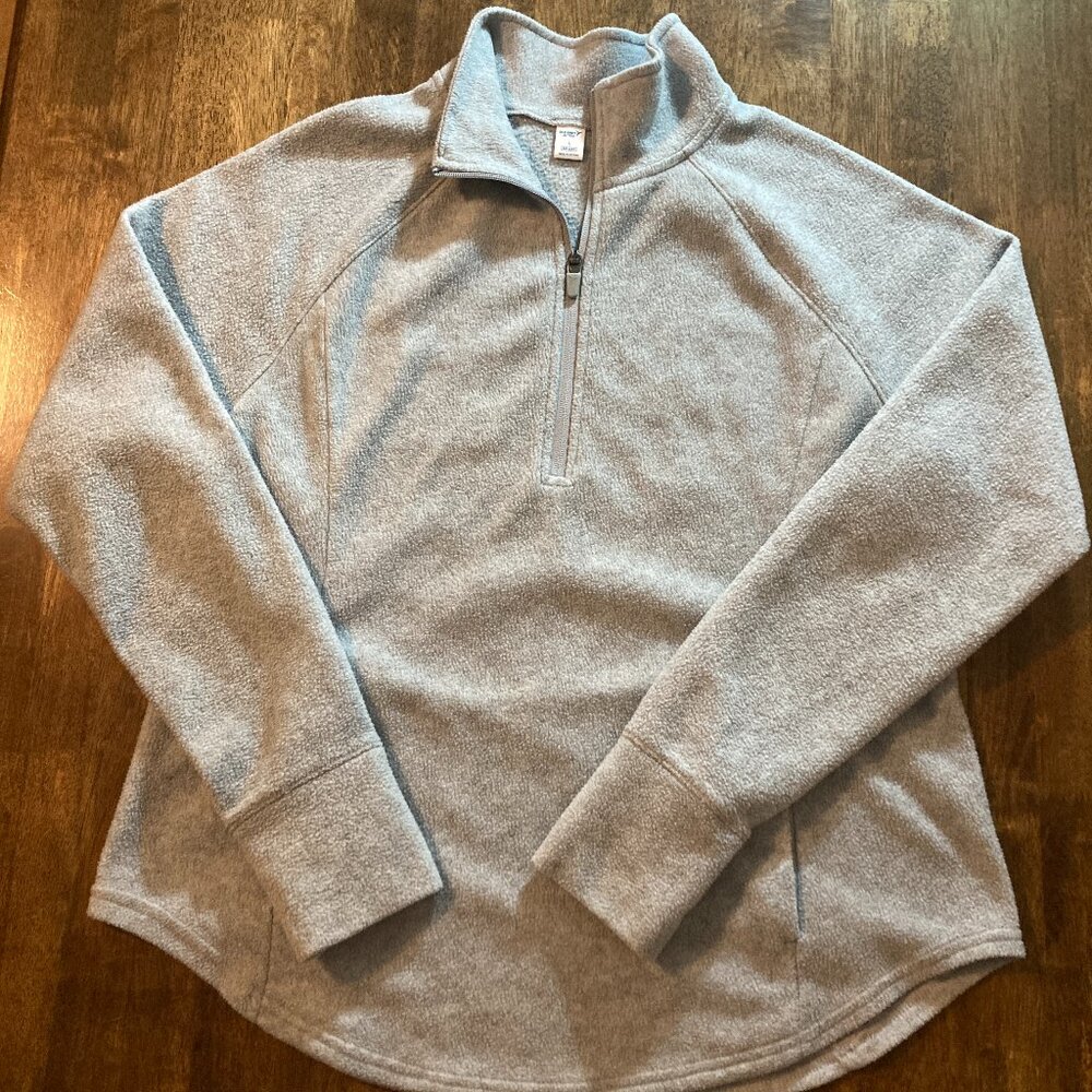 Old Navy Grey Micro Performance Fleece 1/4-Zip Pullover for Women Size Large EUC